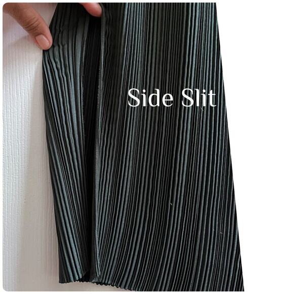 Club Monaco Evergreen Pleated Lined Elastic Waistband Pull On Maxi Skirt Medium - Picture 5 of 11